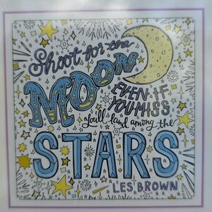 New ArtMaker Coloring Canvas Kit Set - Moon & Stars Design with 6 Markers ✨️🌙⭐️